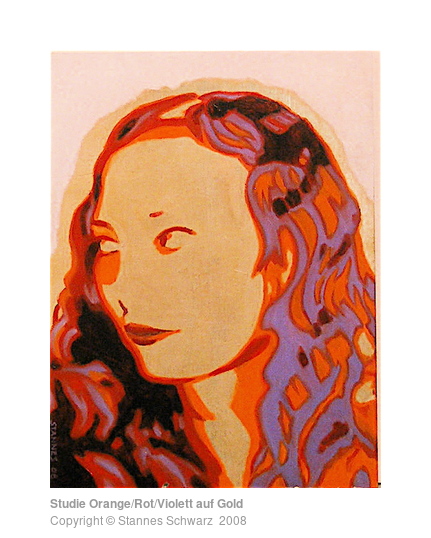 Studie Orange/Rot/Violett auf Gold